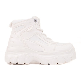 Trappeurs féminins sur la plateforme Big Star KK274369 blanc