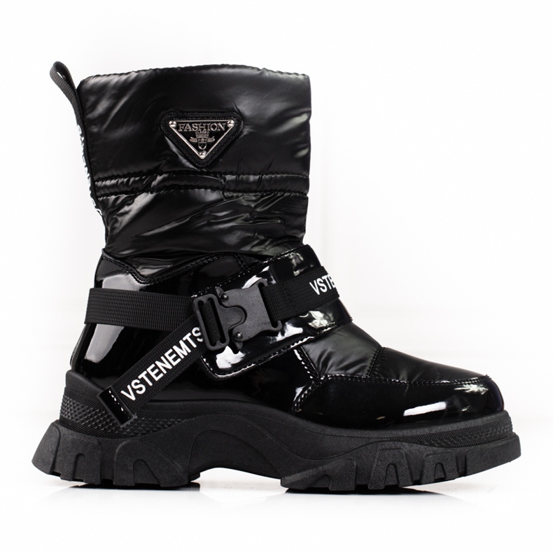 Bottes de neige Shelovet pour femmes isolées avec fourrure le noir Bottes de neige Shelovet pour femmes isolées avec fourrure le noir