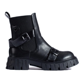 Bottes Chelsea pour femmes sur la plate-forme noir