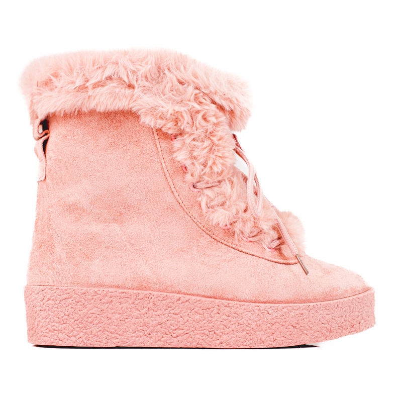 Bottes de neige pour femmes sur la plate-forme shelovet rose