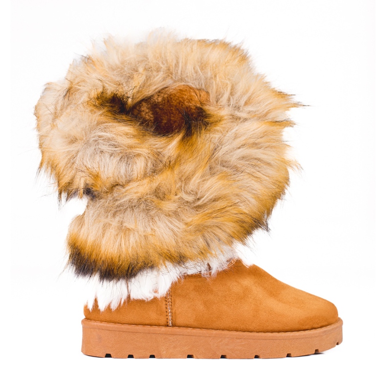 Mucilages shelovet femme avec fourrure brun