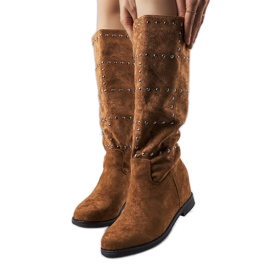 Bottines compensées camel Mercato brun