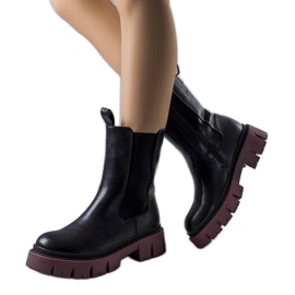 Evento Bottines noires à semelle Kaydence violette le noir