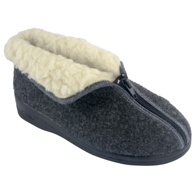 Chaussons Isolés en Feutre Adanex 26844-FBP7FU Gris