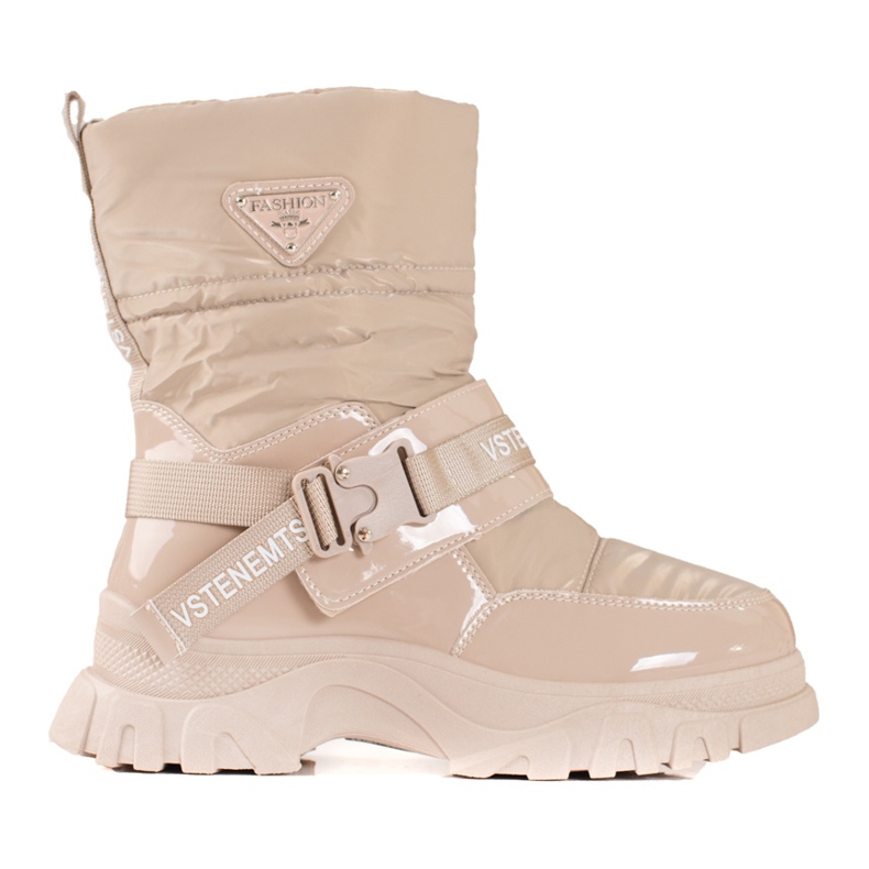 Bottes de neige Shelovet pour femmes isolées avec fourrure beige