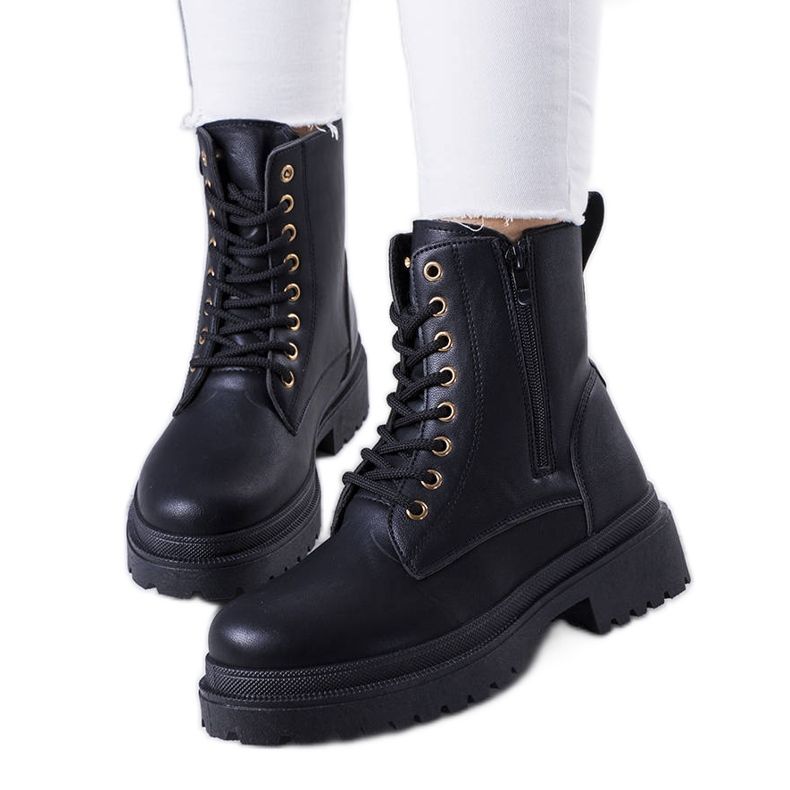 BM Bottes noires sur la semelle Ali à la mode le noir