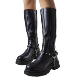 Bottes isolées noires de Ross le noir