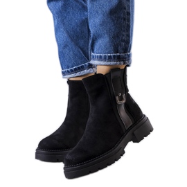 Bottes isolées noires de Xiomara le noir
