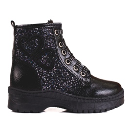 W. Potocki Bottines fille à paillettes Potocki noir
