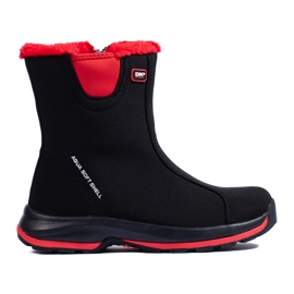 Bottes de trekking hautes pour femmes DK, isolées avec de la fourrure noir