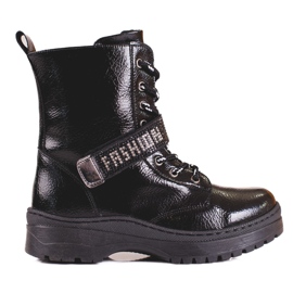 W. Potocki Bottes fille Potocki avec cristaux noir