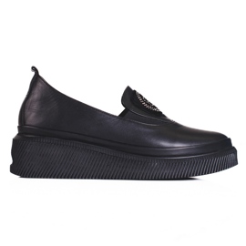 Chaussures Shelovet en cuir pour femmes noir