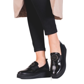 Chaussures Shelovet en cuir pour femmes noir