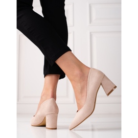 Escarpins à talons hauts pour femme beige