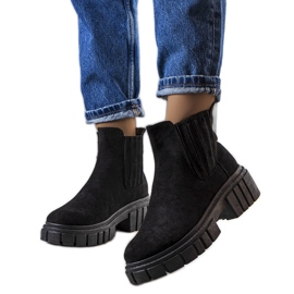 Bottes isolées noires de Leiva