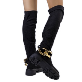 Bottes hautes noires de Rero le noir