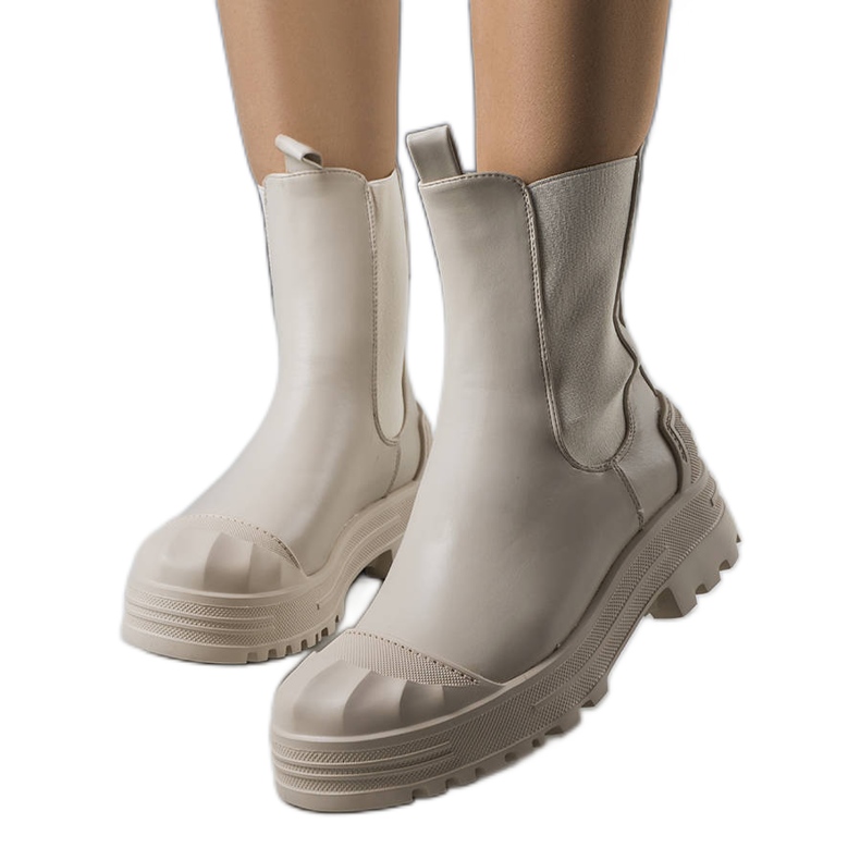 Bottines beiges femme Crispo