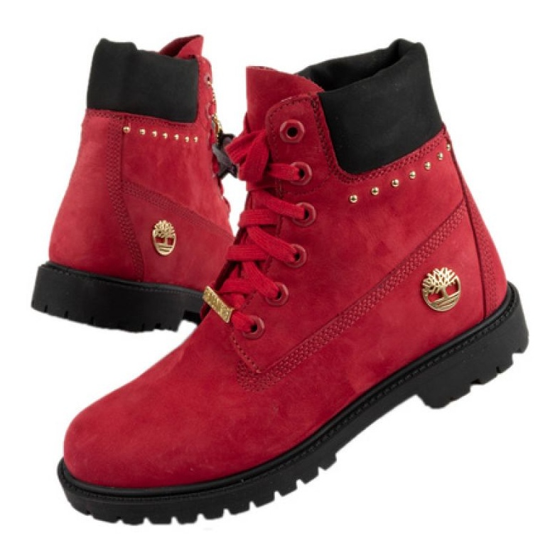 Timberland boots discount rouge