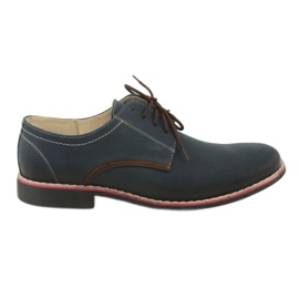Moskała Chaussures en cuir masculin 761 Moskła bleu marine