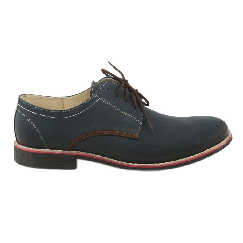 Moskała Chaussures en cuir masculin 761 Moskła bleu marine