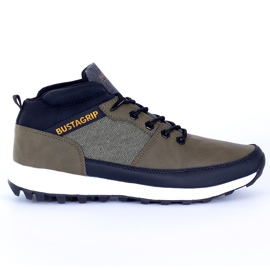 Baskets en cuir pour homme kaki Trax Bustagrip vert