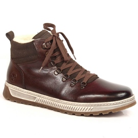 Bottes hautes en cuir pour hommes marron d'hiver Rieker 37002-25 brun Bottes hautes en cuir pour hommes marron d'hiver Rieker 37002-25 brun