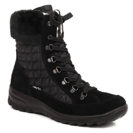 Bottes de neige imperméables en cuir pour femmes Rieker L7141-00 noir