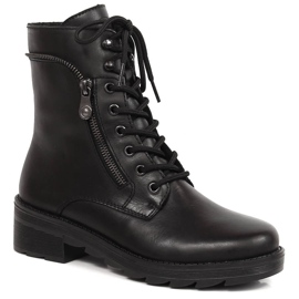 Bottes isolées noires confortables en cuir pour femmes Rieker X0500-00 le noir