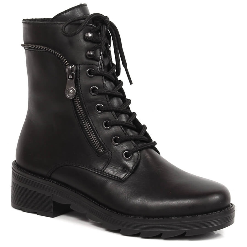 Bottes isolées noires confortables en cuir pour femmes Rieker X0500-00 le noir