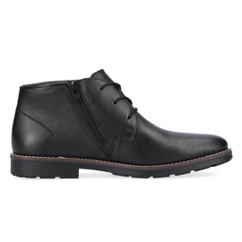 Chaussures en cuir pour hommes isolées avec de la laine de mouton, noir Rieker 15311-00