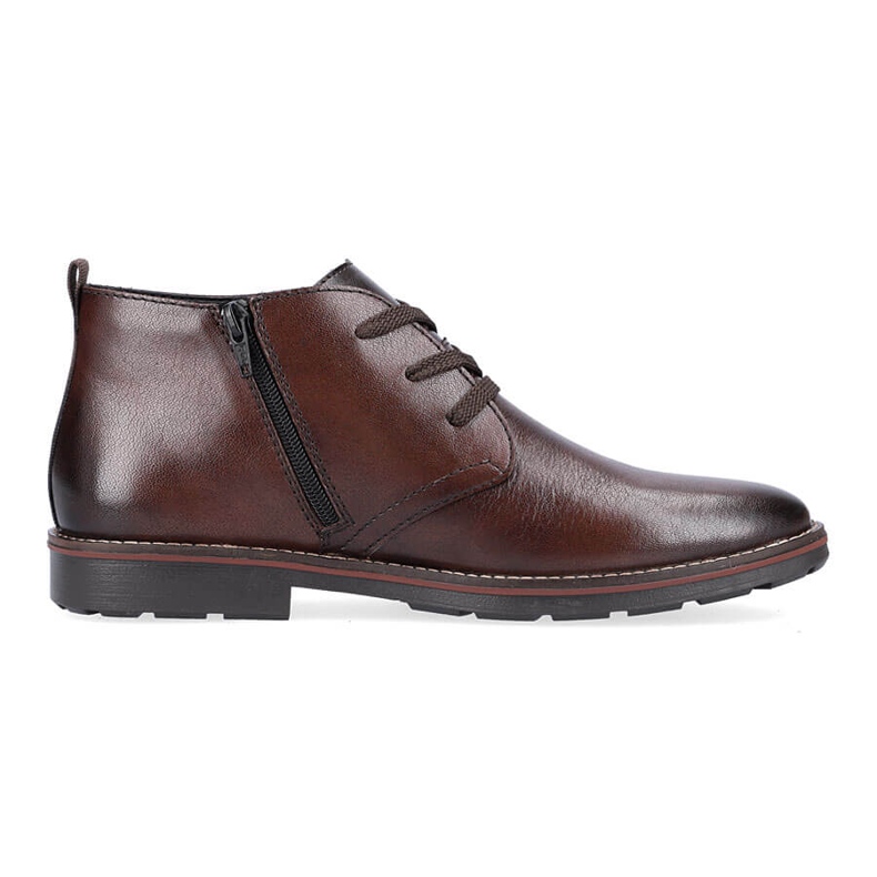 Bottines en cuir pour hommes isolées avec de la laine de mouton, marron Rieker 15300-25 brun