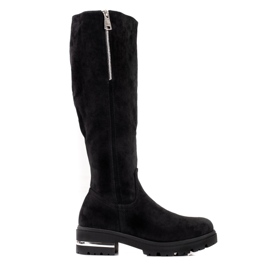 W. Potocki Bottines en daim femme Potocki le noir