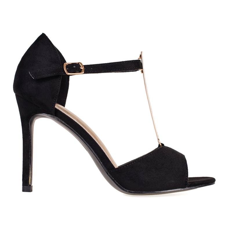 Escarpins femme en daim noir avec doigts Shelovet apparents le noir