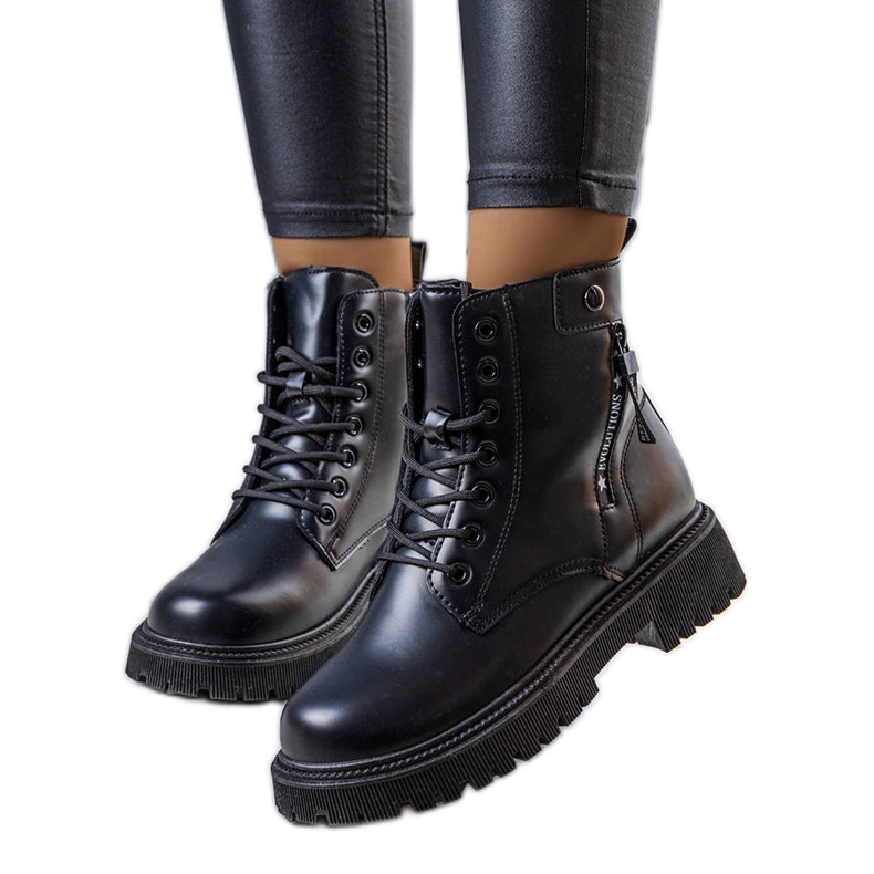 BM Bottes isolées noires d'Anja le noir