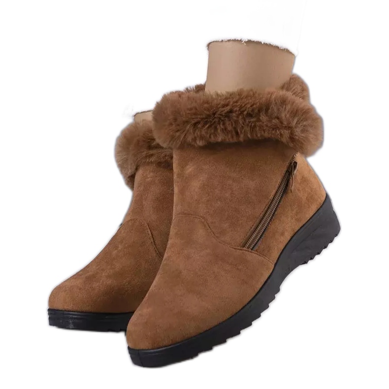 BM Bottes de neige brunes isolées avec fourrure Crina BM Bottes de neige brunes isolées avec fourrure Crina