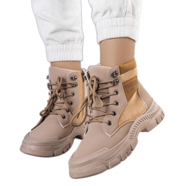 Bottes isolées marron Fordla beige