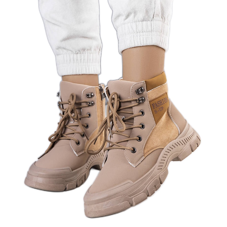 Bottes isolées marron Fordla beige