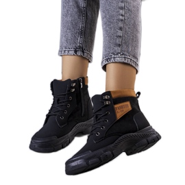 Bottes isolées noires de Fordla le noir