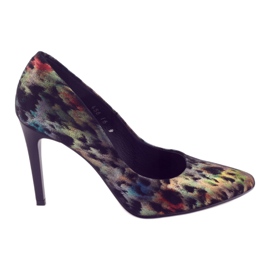 Escarpins élégants en cuir Espinto 456 multicolore le noir