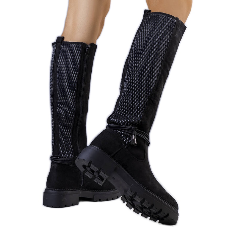 Bottes isolées noires de Leale le noir