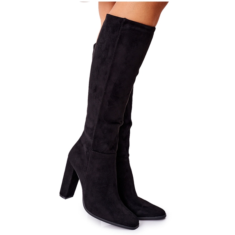 PS1 Bottes à talons pour femmes Warm Black Finner le noir