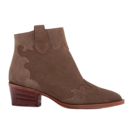 Marco Shoes Bottines en daim naturel sans isolation beige vert