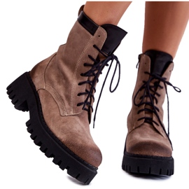 PL5 Bottes Chaudes Classiques en Daim Marron Caima beige