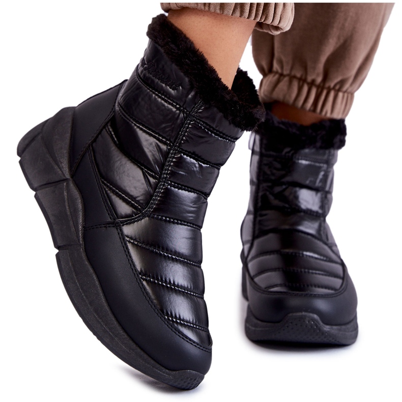 PE1 Bottes de neige noires pour femmes avec fermeture éclair Senia le noir PE1 Bottes de neige noires pour femmes avec fermeture éclair Senia le noir