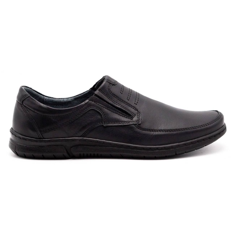 Olivier Chaussures sans lacets pour hommes 7053 noir le noir