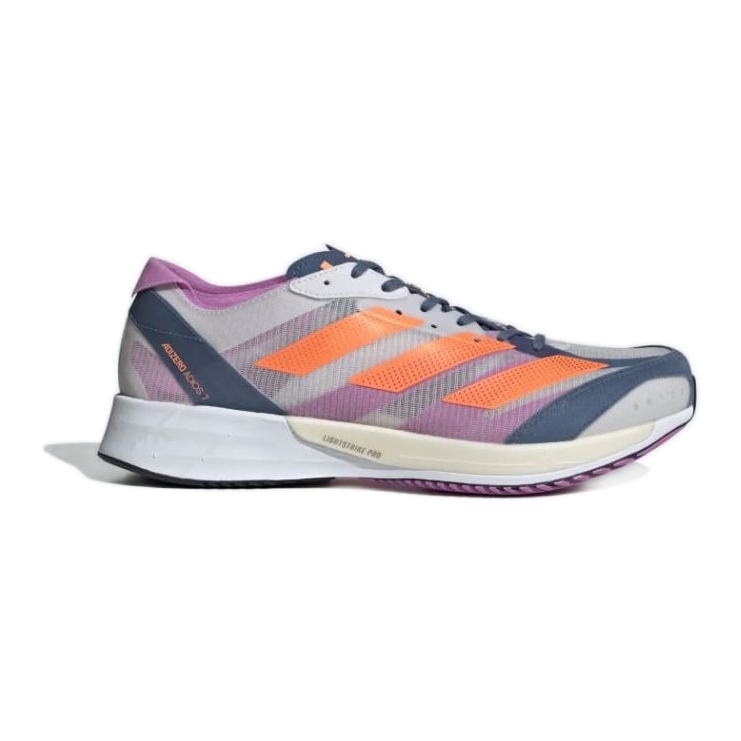 Chaussures Adidas Adizero Adios 7 M GX6647 blanche violet orange