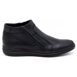 Polbut Bottes d'hiver en cuir pour hommes 381F noir le noir Polbut Bottes d'hiver en cuir pour hommes 381F noir le noir