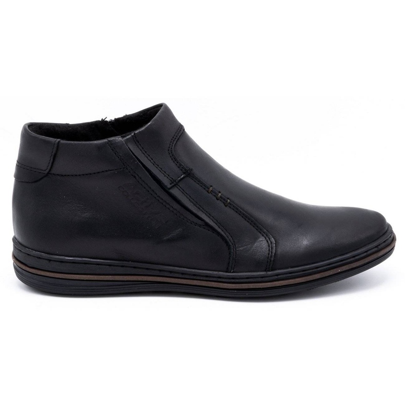 Polbut Bottes d'hiver en cuir pour hommes 381F noir le noir