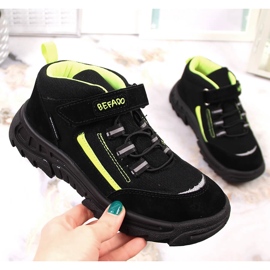 Chaussures de trekking hautes imperméables pour enfants noires Befado 515X004 le noir