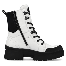 Bottes en cuir imperméables blanches pour femmes Rieker Revolution W0374-80 le noir